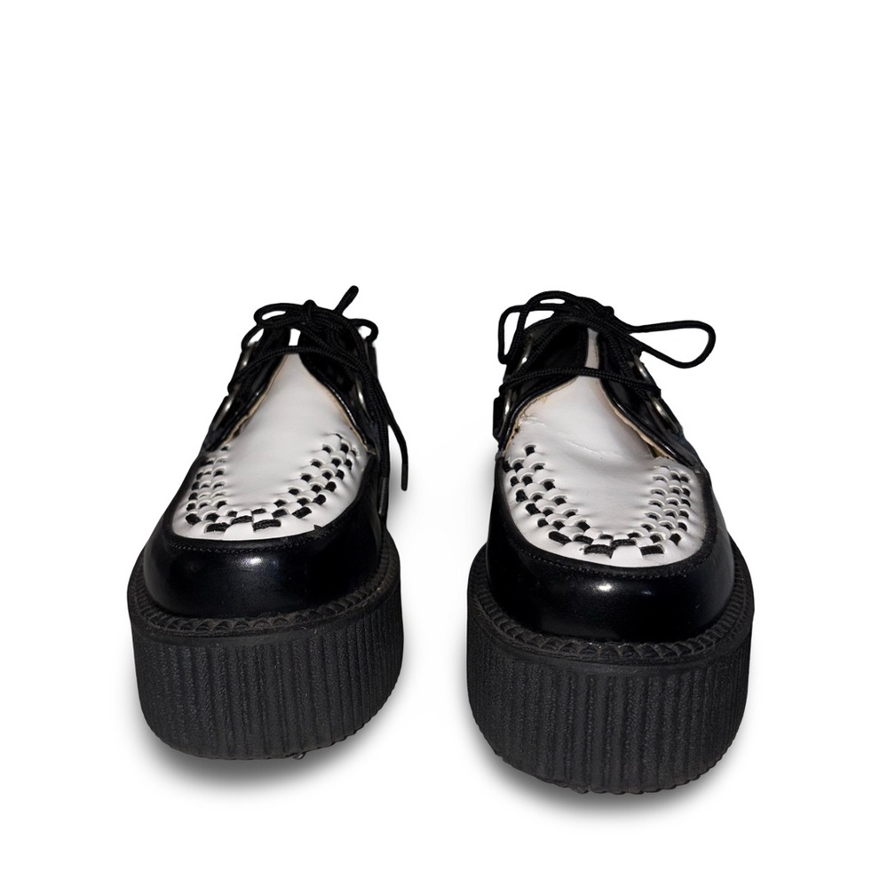 T.U.K Black and White Platform Creeper Shoes